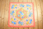 Vintage 1980s Floral Scarf Hexagon Pattern