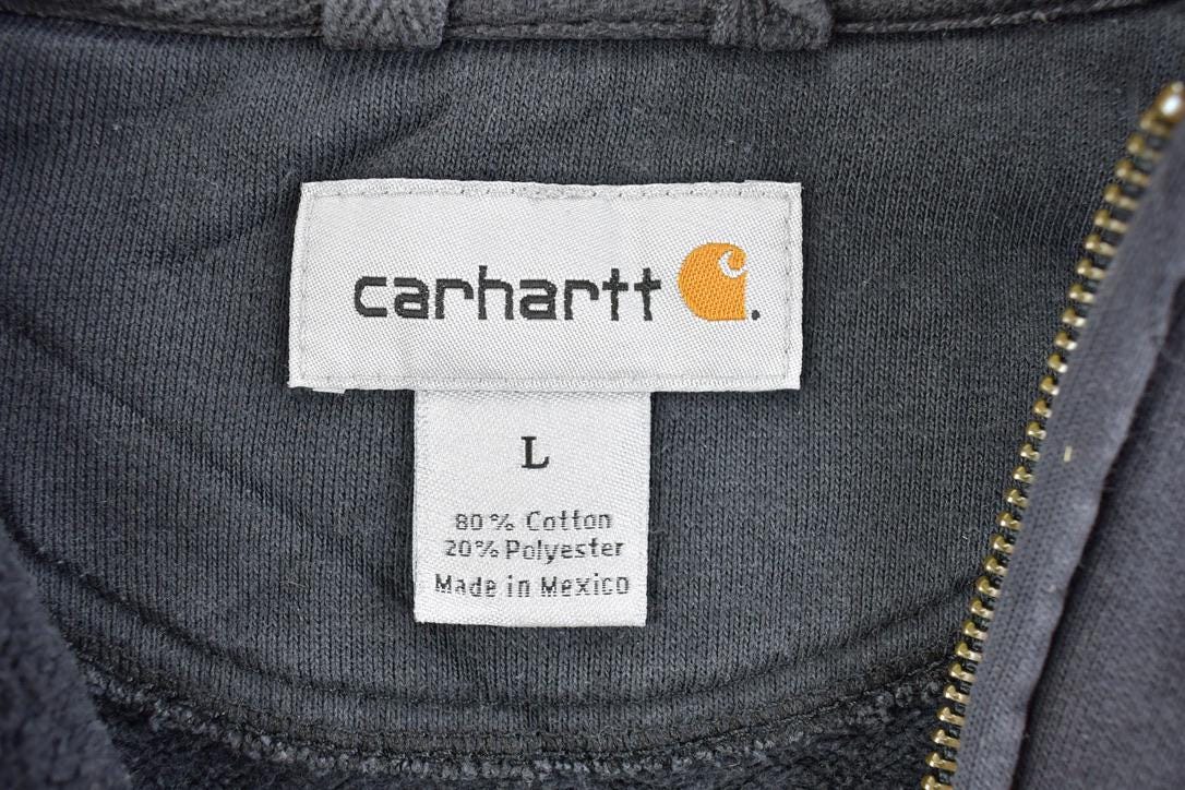 Vintage Y2K Distressed Carhartt Full Zip Fleece Lined Hoodie Sweatshirt