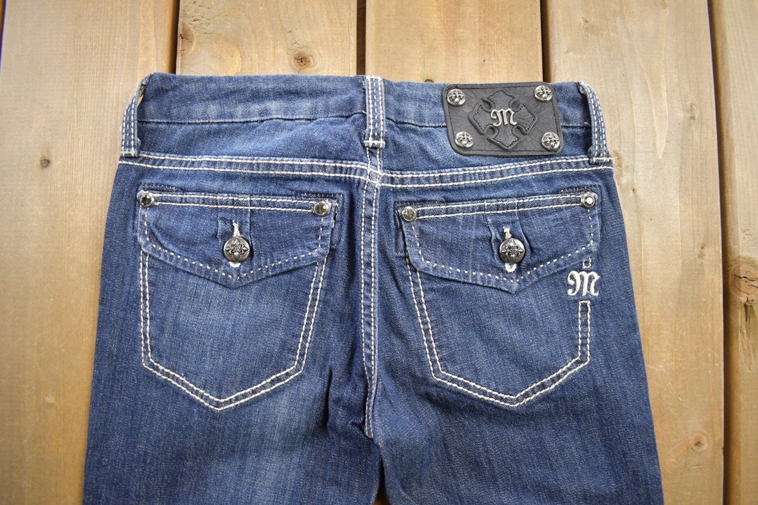 Vintage Y2K Miss Me Bedazzled Low Rise Jeans Size 26x31