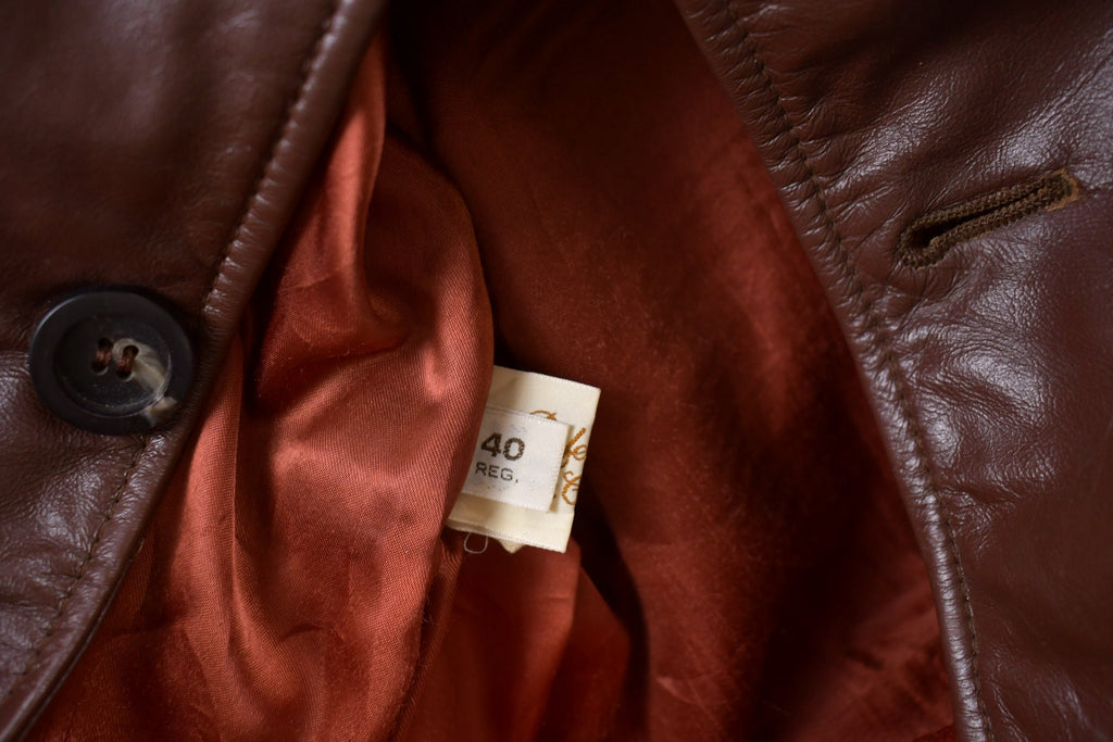 Vintage 1980s Leather Blazer Jacket