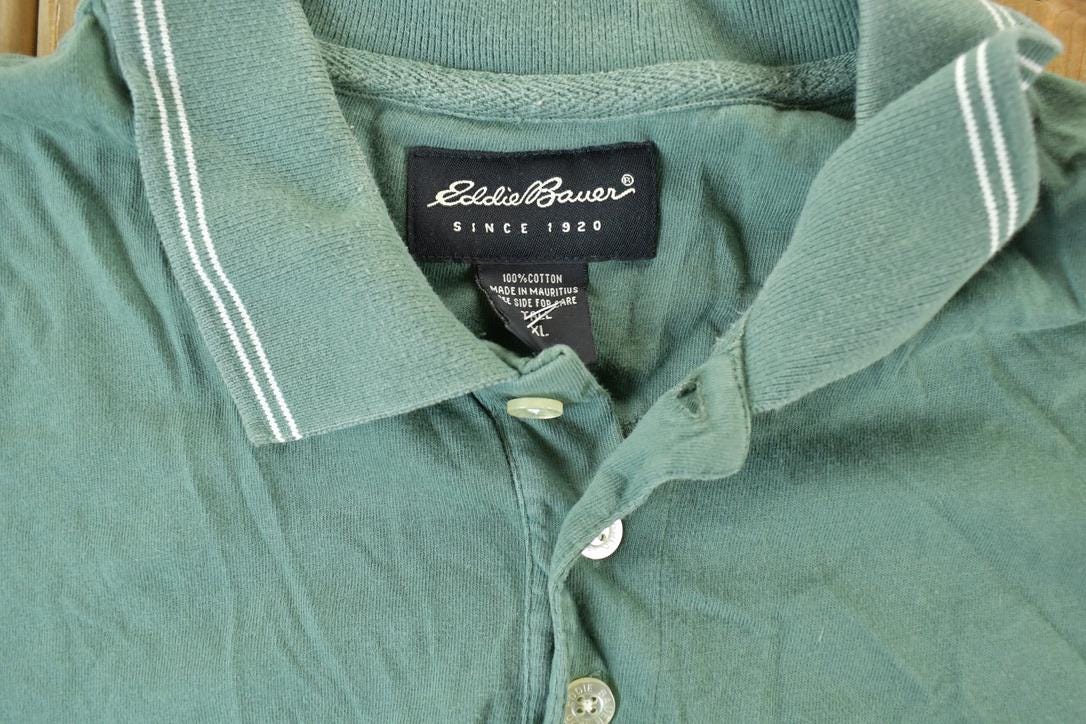 Vintage 1990s Eddie Bauer Quarter Button Polo Shirt