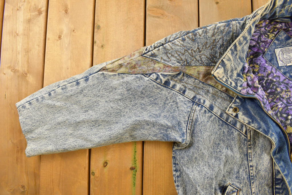 Vintage 1990s Acid Wash Denim Jean Jacket Vest