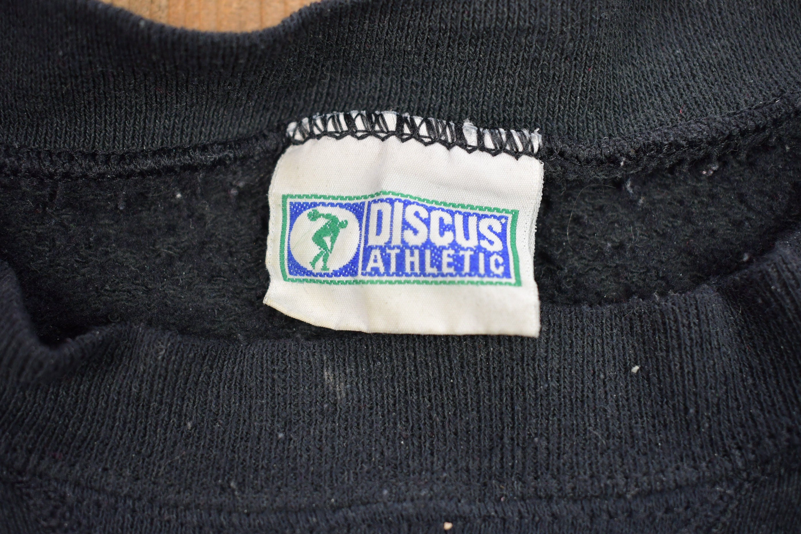 Vintage 1990s Blank Discus Athletic Black Crewneck Sweatshirt