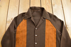 Vintage 1970s Leather Panelled Light Jacket Shirt