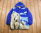 Vintage 1990s Winter Theme Polar Bear Graphic Fleece Sweater