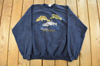 Vintage 2000s Trophey Fishing Theme Crewneck Sweatshirt Men's 2XL
