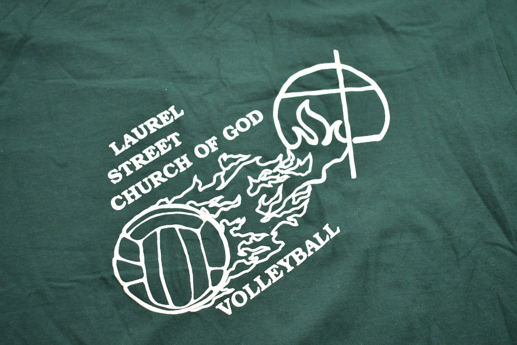 Vintage 1990s Laurel Street Church Of God Volleyball Graphic T-Shirt