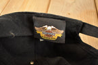 Vintage 1990s Harley Davidson Snapback Hat  90's Embroidered Motorcycle Cap