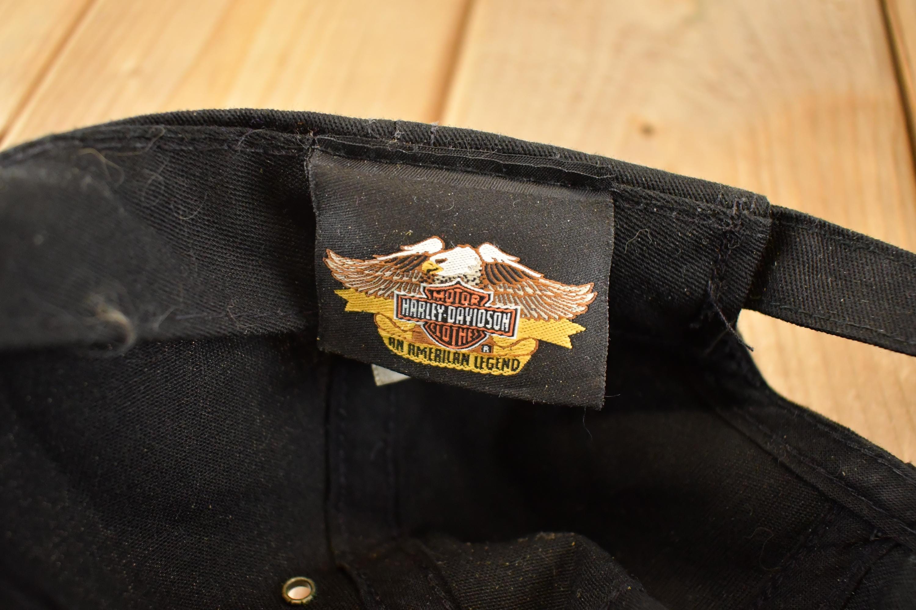Vintage 1990s Harley Davidson Snapback Hat  90's Embroidered Motorcycle Cap