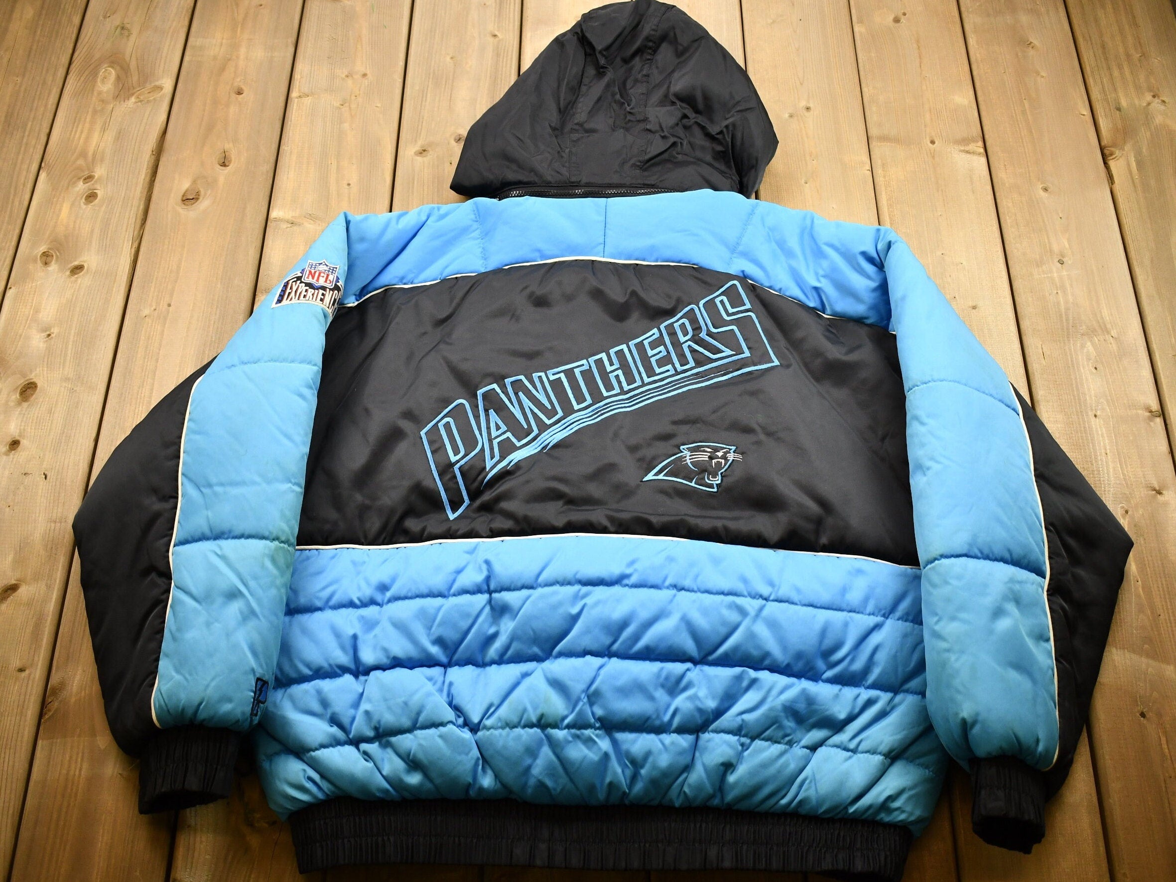 Vintage 1990s North Carolina Panthers NFL Pro Player Full Zip Puffer Jacket