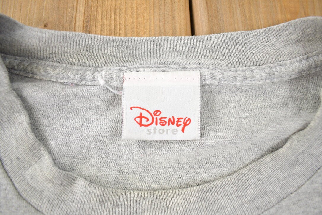 Vintage 1990s Disney Store Mickey Mouse Grey Graphic T-Shirt Size L