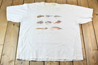 Vintage 1990s Style Sport Single Stitch Fishing Lure Graphic T-Shirt