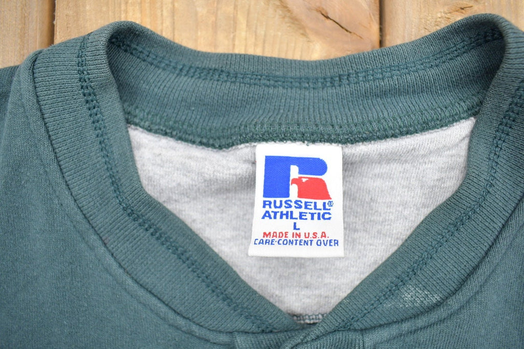 Vintage 1990s Russell Athletics Blank Henley Sweatshirt