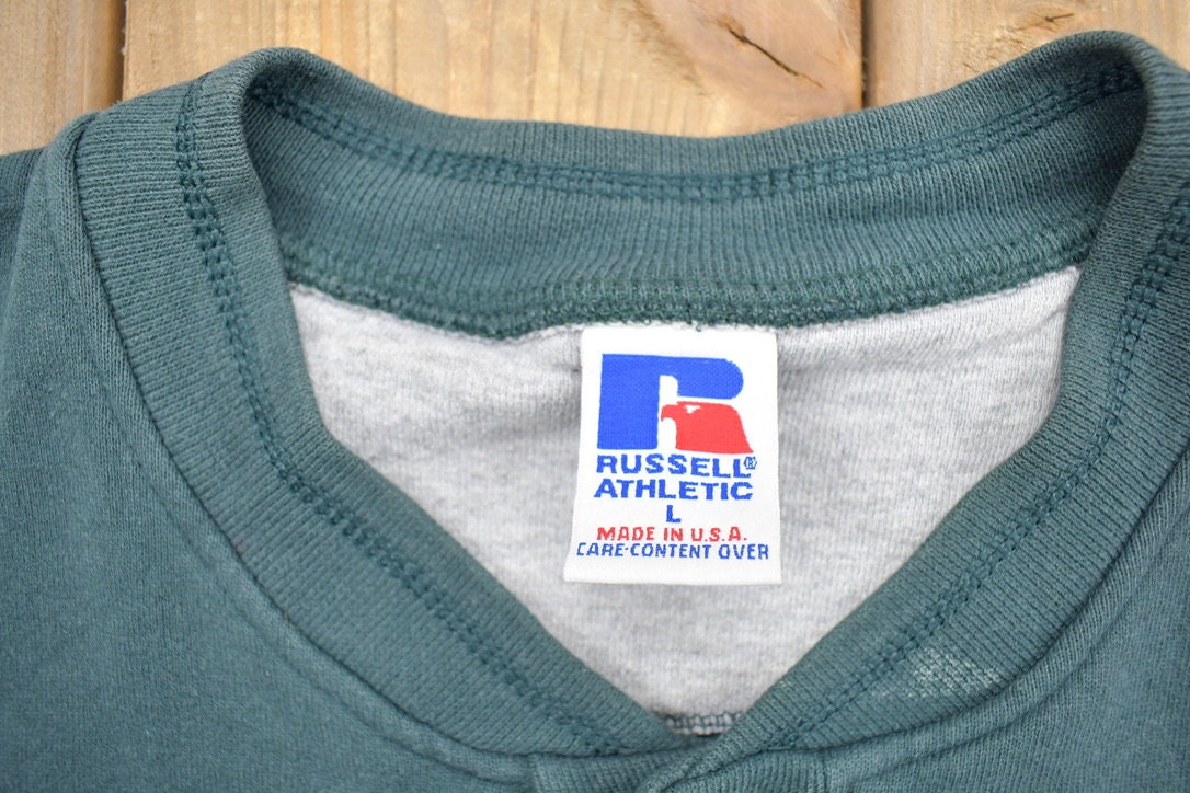 Vintage 1990s Russell Athletics Blank Henley Sweatshirt