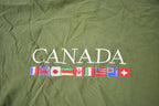 Vintage 1990s Canada Embroidered International Sport Souvenir Travel T Shirt