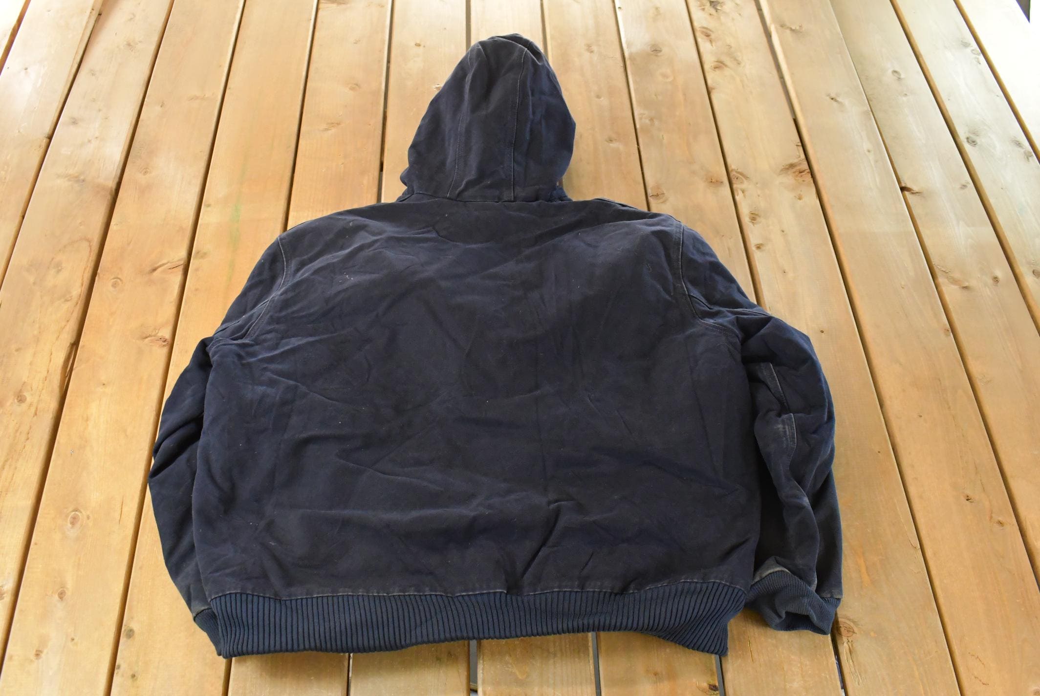Vintage 1990s Carhartt Distressed Canvas Hooded Jacket Men's 2XL