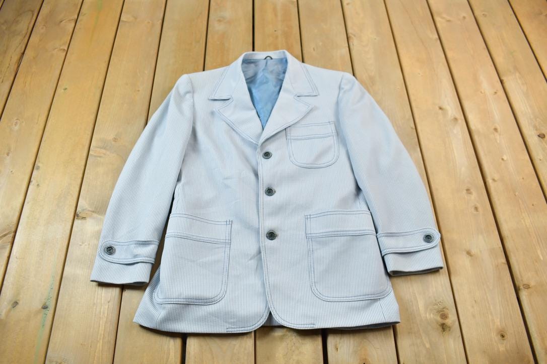 Vintage 1970s Pinstripe Blazer Jacket