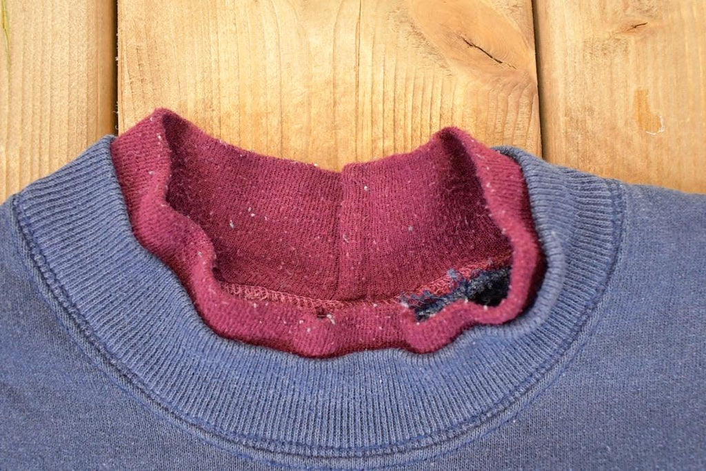 Vintage 1990s Up North Minnesota Embroidered Wolfpack Double Collar Crewneck Sweatshirt Mens L