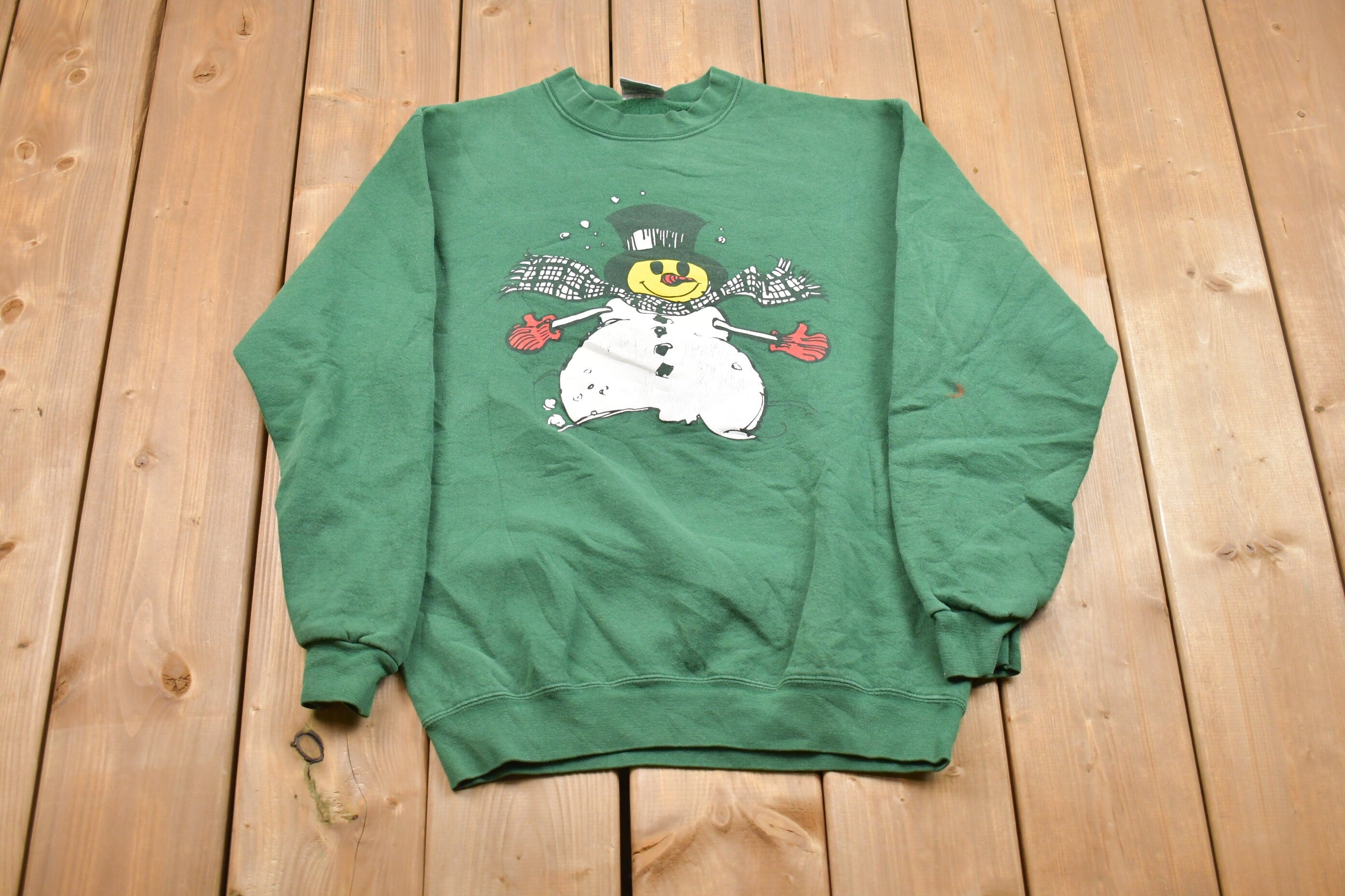 Vintage 1990's Christmas Season Snowman Sweater
