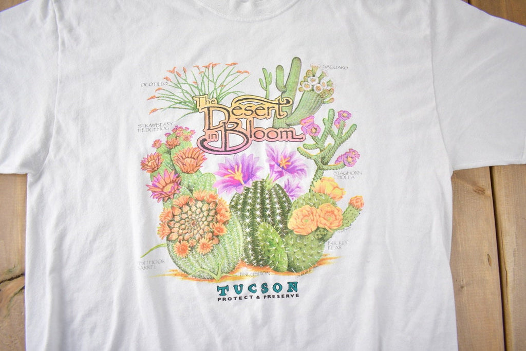 Vintage 1990s The Desert Bloom Tucson Souvenir Single Stitch T Shirt Made In USA Size L