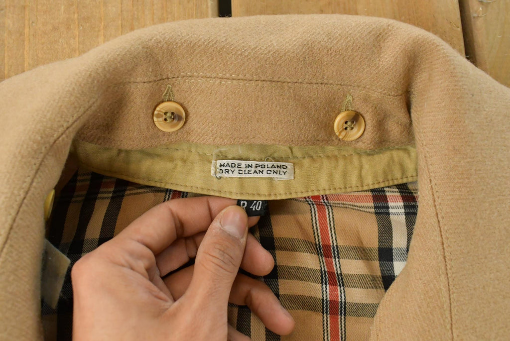 Vintage 1980s Plaid Lined Trench Coat Men's 40R /