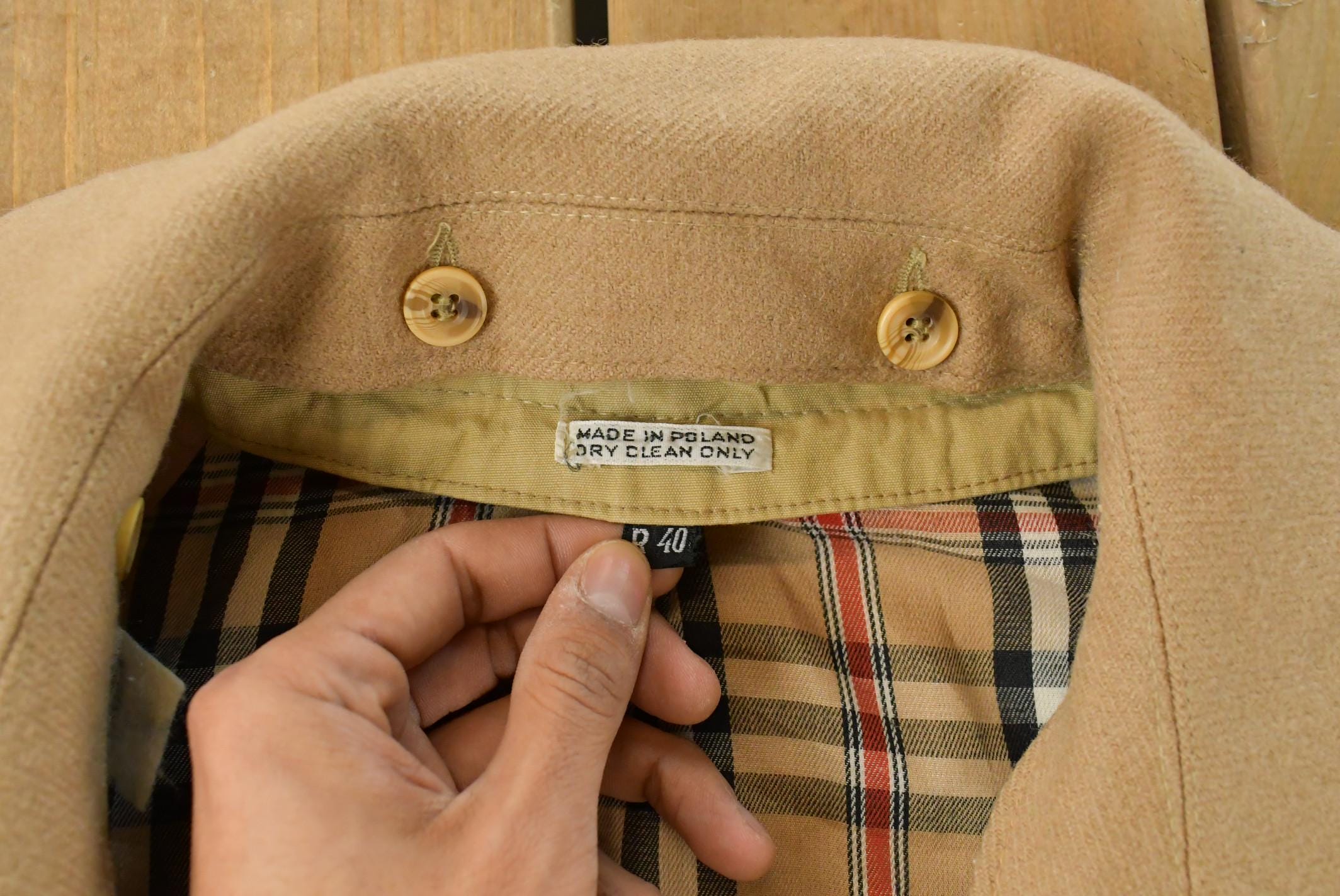 Vintage 1980s Plaid Lined Trench Coat Men's 40R /