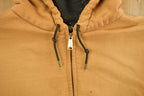 Vintage Heavily Distressed 1990s Carhartt Full Zip Fleece Lined Hoodie Sweatshirt