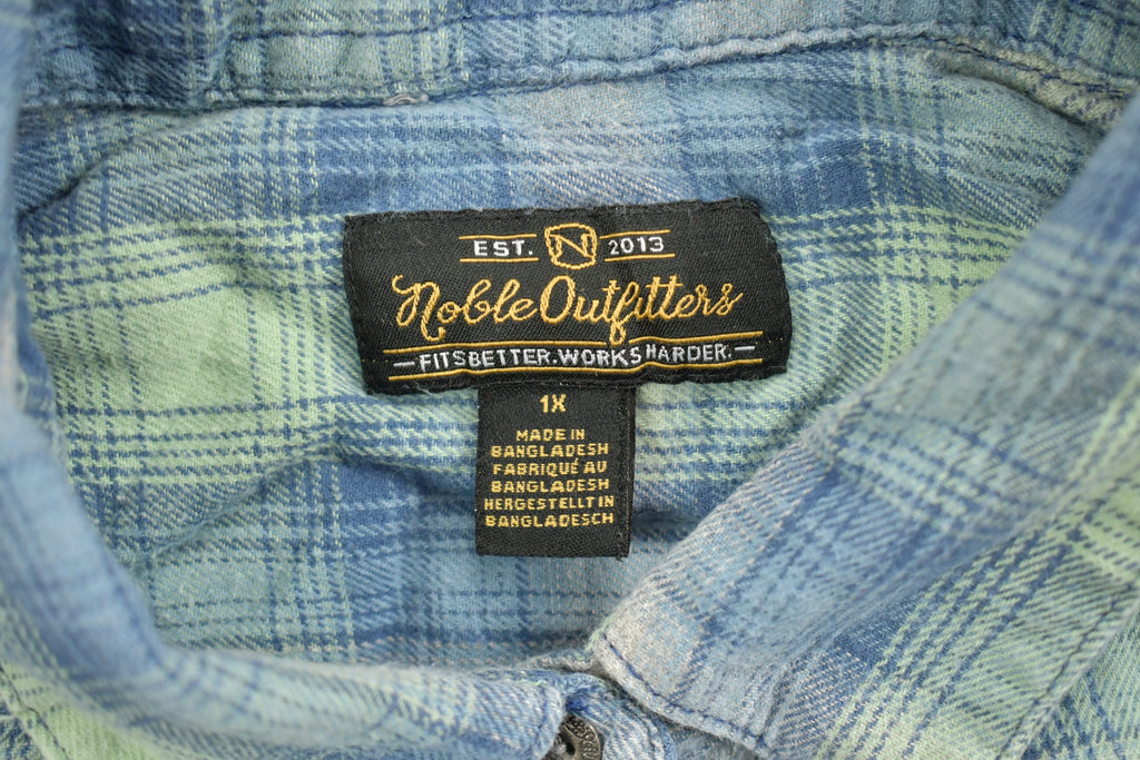 Vintage 1990s Noble Outfitters Plaid Button Up Fleece Sweater