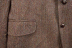 Vintage 1980s Di Benedetto Harris Tweed Houndstooth Wool Two Button Blazer Jacket