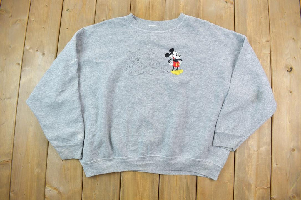 Vintage 1990s Mickey Mouse Disney Crewneck / Vintage Sweatshirt / Vintage Disney / Mickey / Embroidered / Made In USA