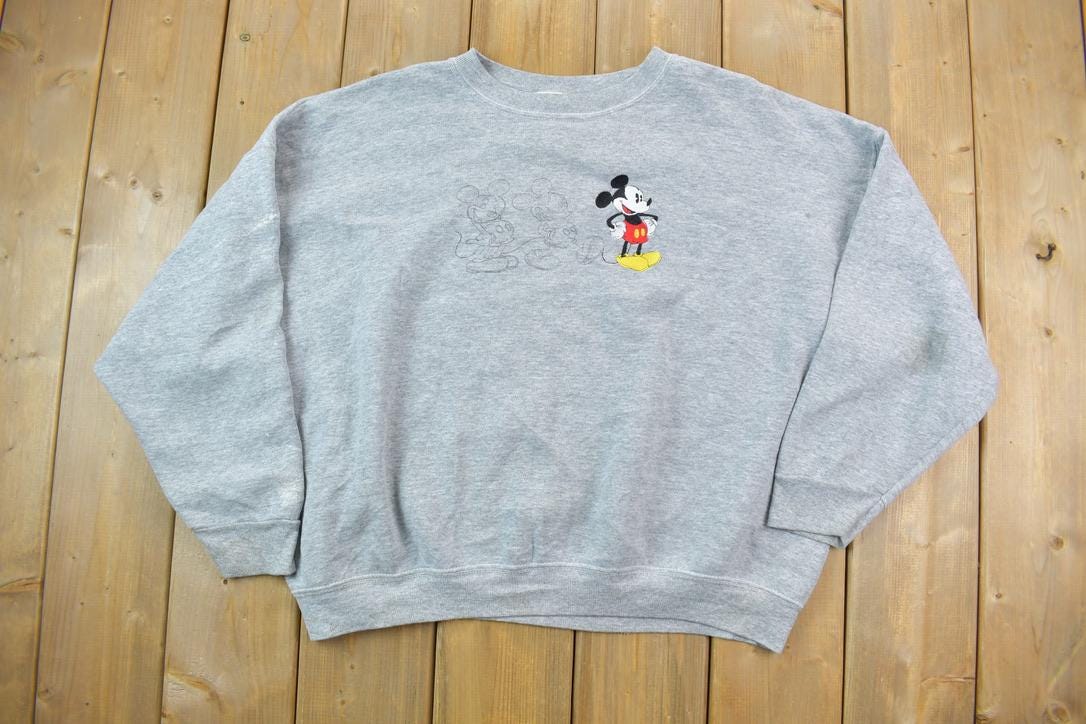 Vintage 1990s Mickey Mouse Disney Crewneck / Vintage Sweatshirt / Vintage Disney / Mickey / Embroidered / Made In USA