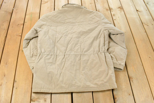Vintage 1990s L.L. Bean Utility Parka Jacket Men's Medium / Vintage Winter Jacket / Full Zip / Streetwear / 1990s LL Bean / Beige Jacket