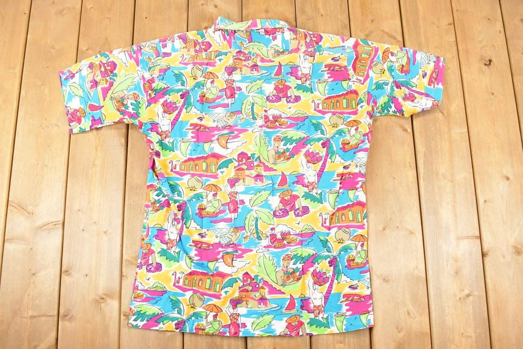 Vintage 1990s Polo By Ralph Lauren Abstract Hawaiian Button Up Shirt Men's L