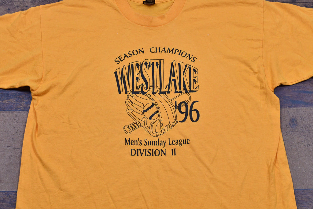 Vintage 1996 Westlake Baseball Season Champions Single Stitch T-Shirt