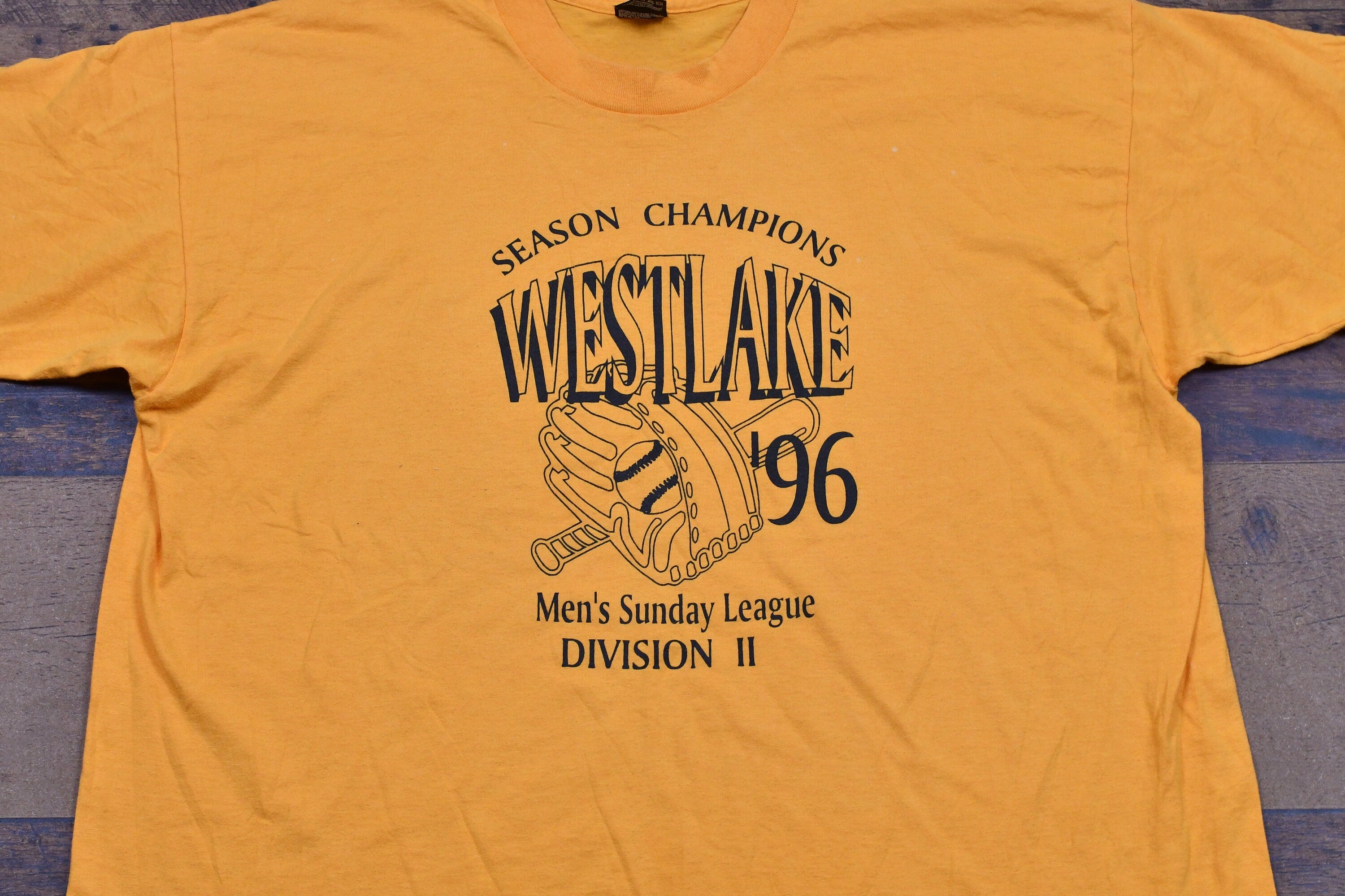Vintage 1996 Westlake Baseball Season Champions Single Stitch T-Shirt