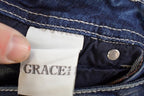 Vintage Deadstock Y2K Grace In LA Bedazzled Low Rise Jeans Women's Size 26x31