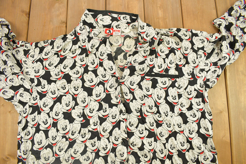 Vintage 1990s Mickey Inc. Mickey Mouse All Over Print Button Up Shirt