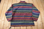 Vintage 1990s Players By Van Heusen All Over Print Quarter Zip Fleece Sweater