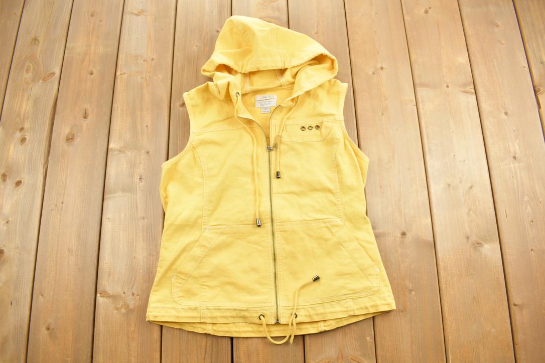Vintage 1980s Christopher & Banks Sleeveless Zip up Hoodie