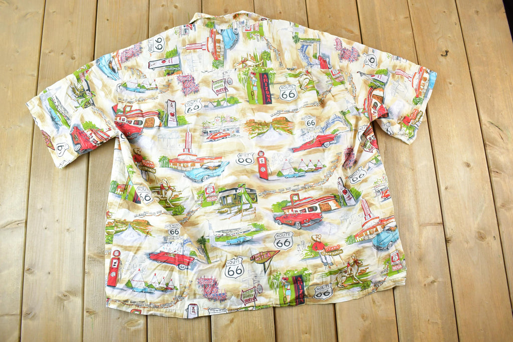 Vintage 1990s Pacific Legend Route 66 AOP Button Up Shirt Men's XL