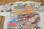 Vintage 1990s NASCAR Coca Cola 600 The Great American Classic All Over Print Racing Graphic T-Shirt Made In USA