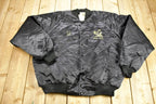 Vintage 1980s Amherst Eagles Aerie 1442 Embroidered Satin Snap Button Jacket