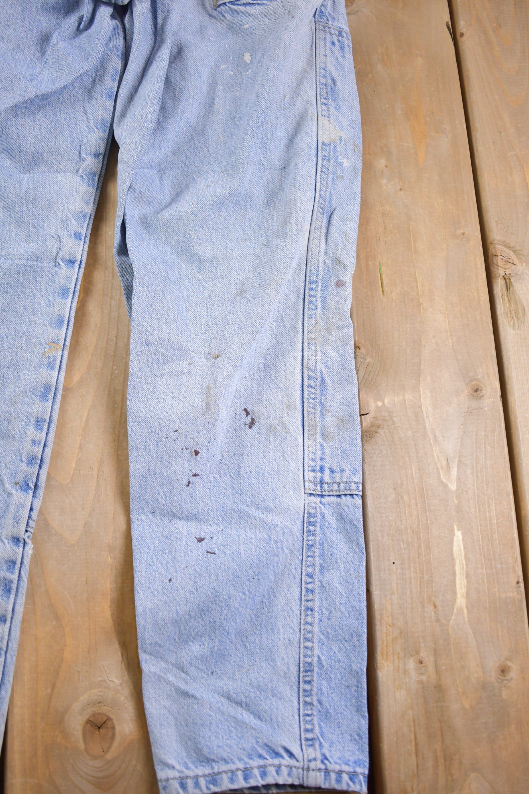 Vintage 1990s Distressed Dickies Blue Carpenter Pants Size 32 x 28.5