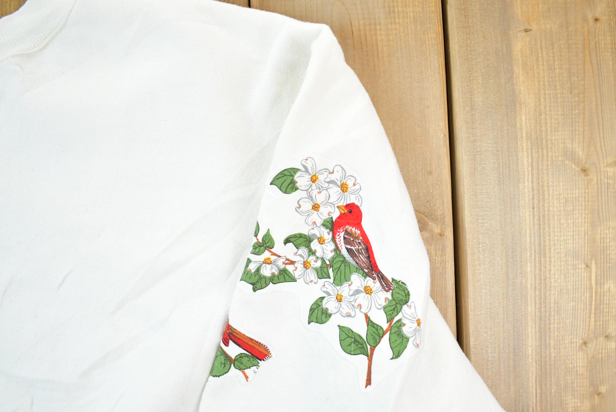 Vintage 1990s Multi Bird All Over Print Embroidered Crewneck Sweater