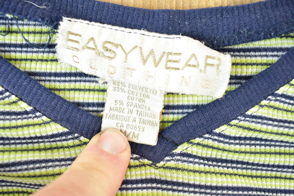 Vintage 1990s Easy Wear Striped Grunge Souvenir T-Shirt Womens M