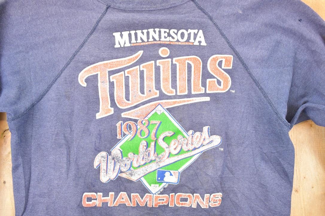 Vintage 1987 Minnesota Twins World Series Champions MLB Crewneck Sweatshirt Men's L