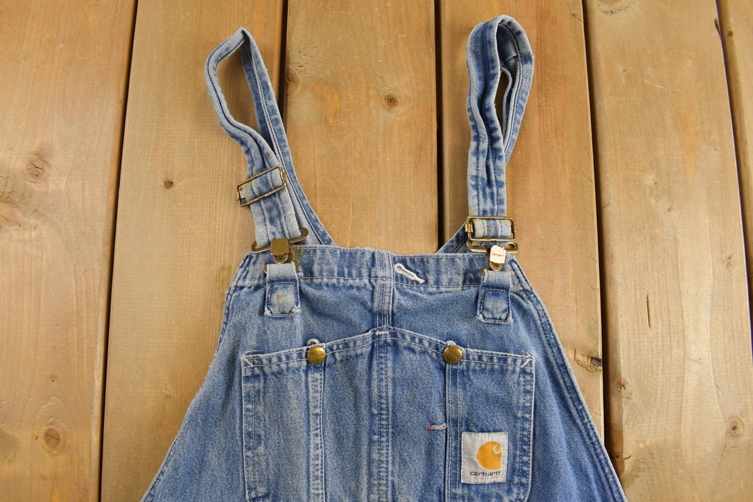 Vintage 1990s Carhartt Denim Jean Overalls Size 40 x 28