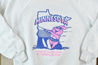 Vintage 1990s Minnesota Ski Pig 1000 Lakes Souvenir Crewneck Sweatshirt