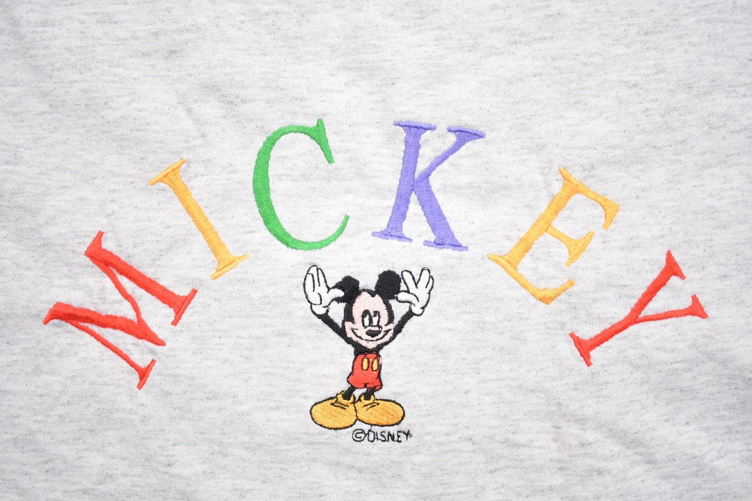 Vintage 1990s Mickey Mouse Embroidered T-Shirt