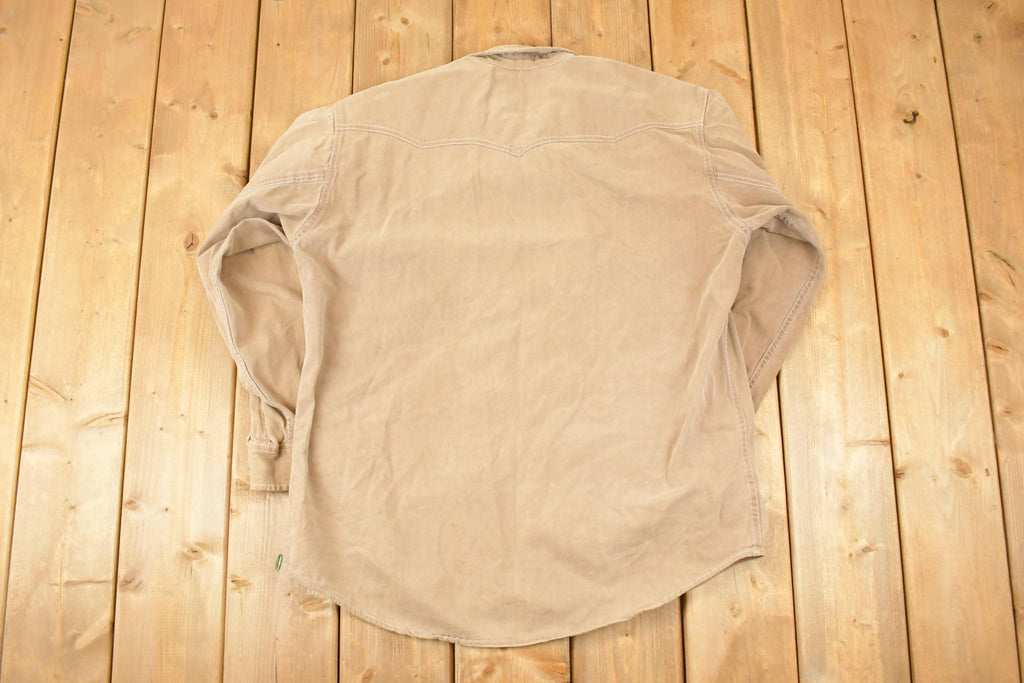Vintage 1990s Tan Levis Button Up Shirt Men's L